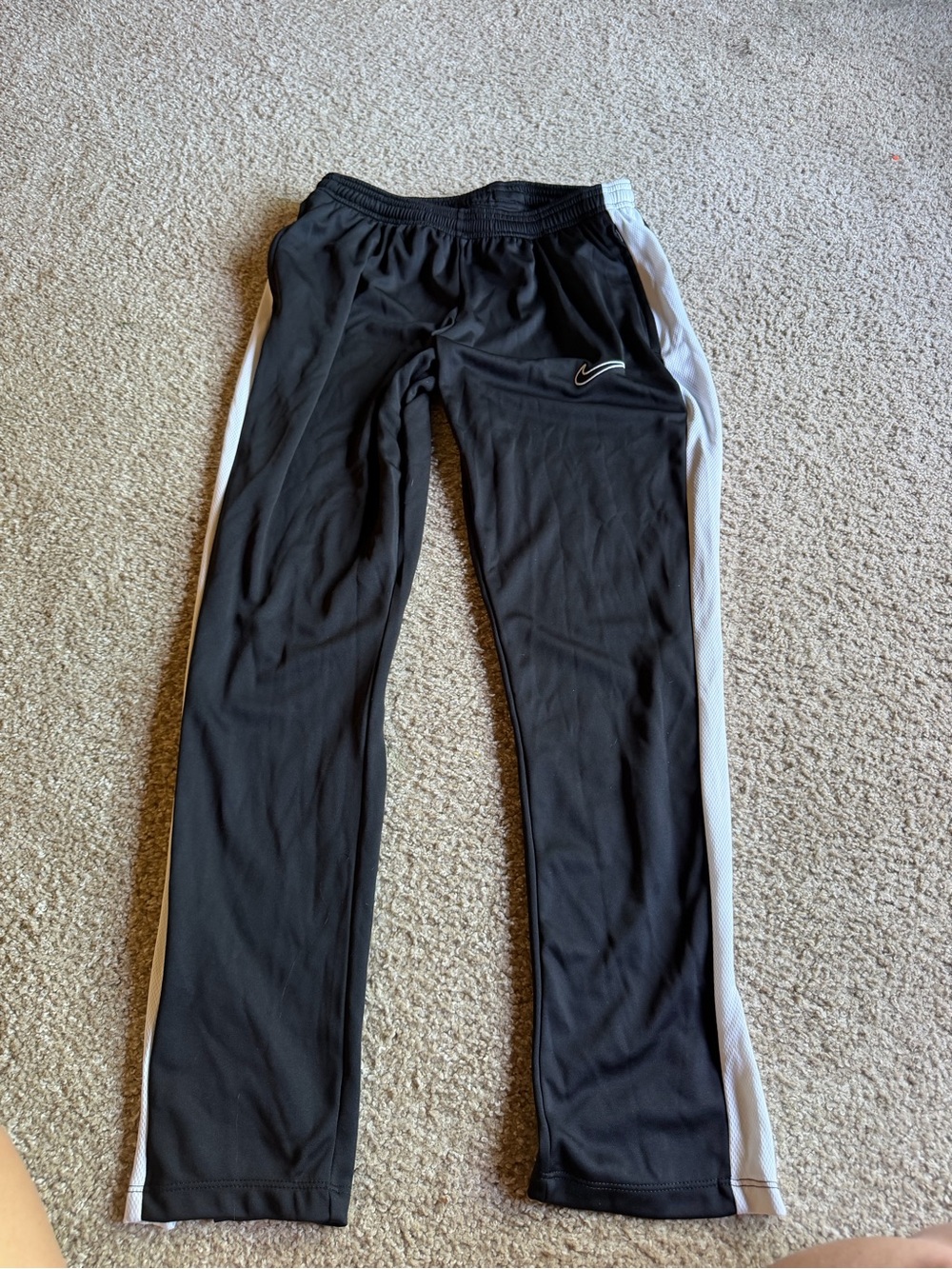 Nike Black Track Pants with White Side Panels